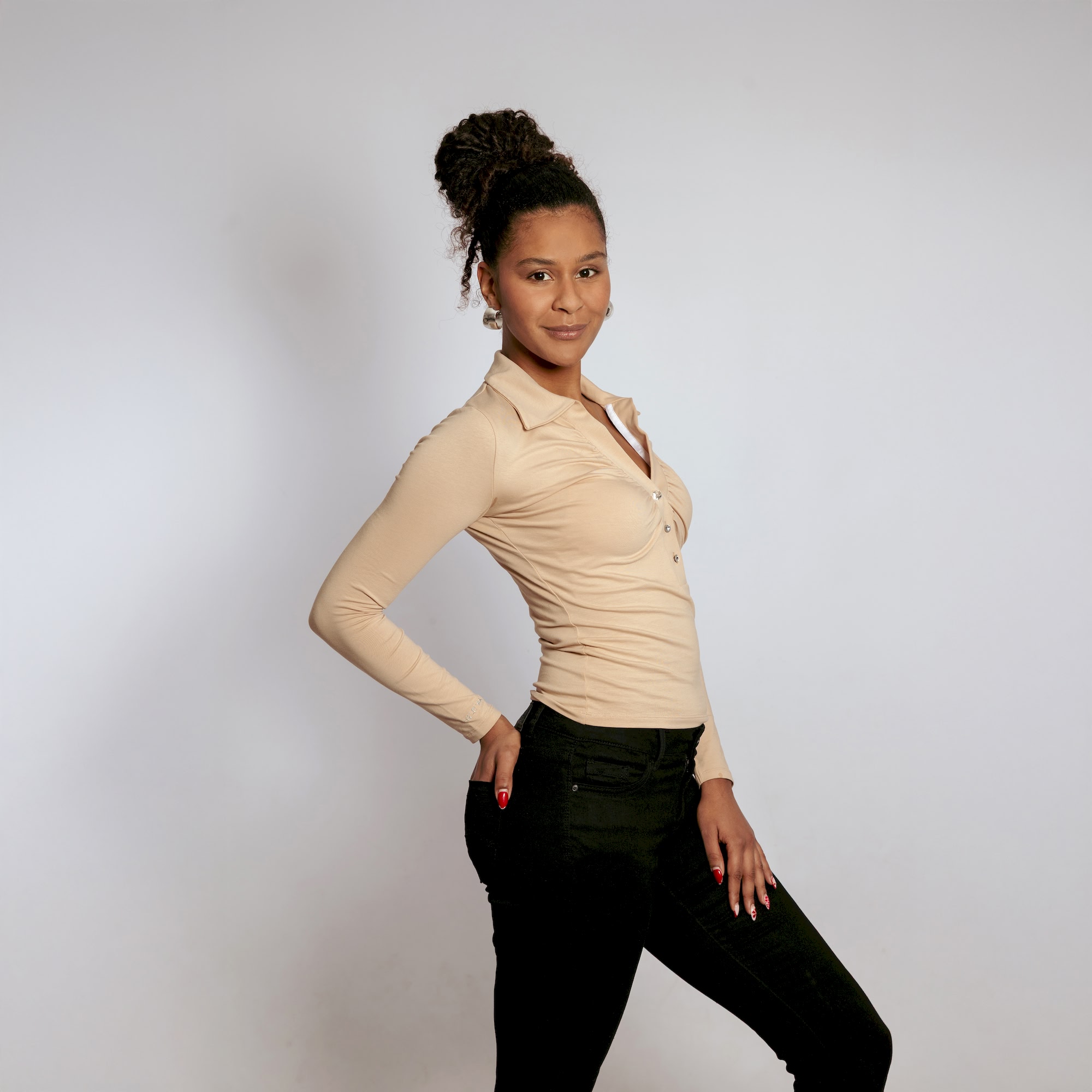 WWJD Bluse, sandbeige – Bild 2